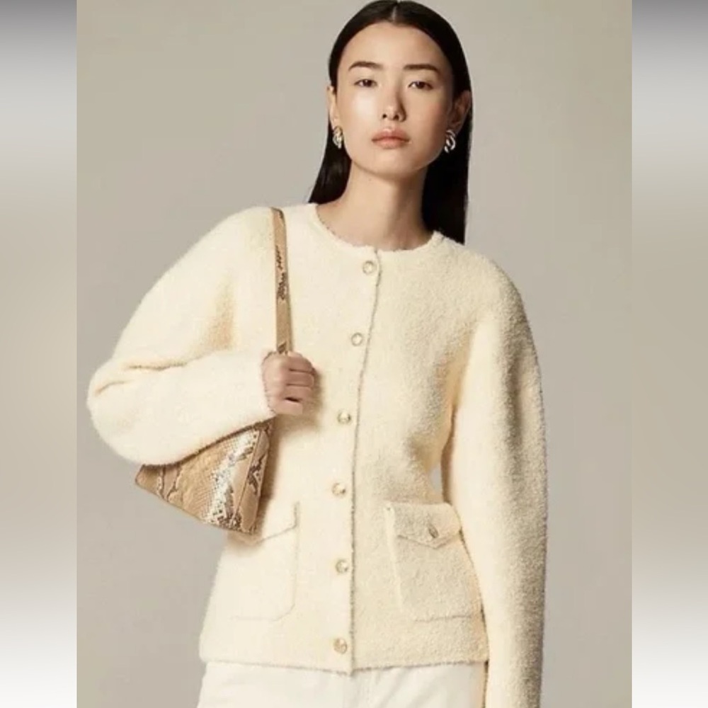 J. Crew Cream Teddy Jacket size XL - Picture 1 of 6